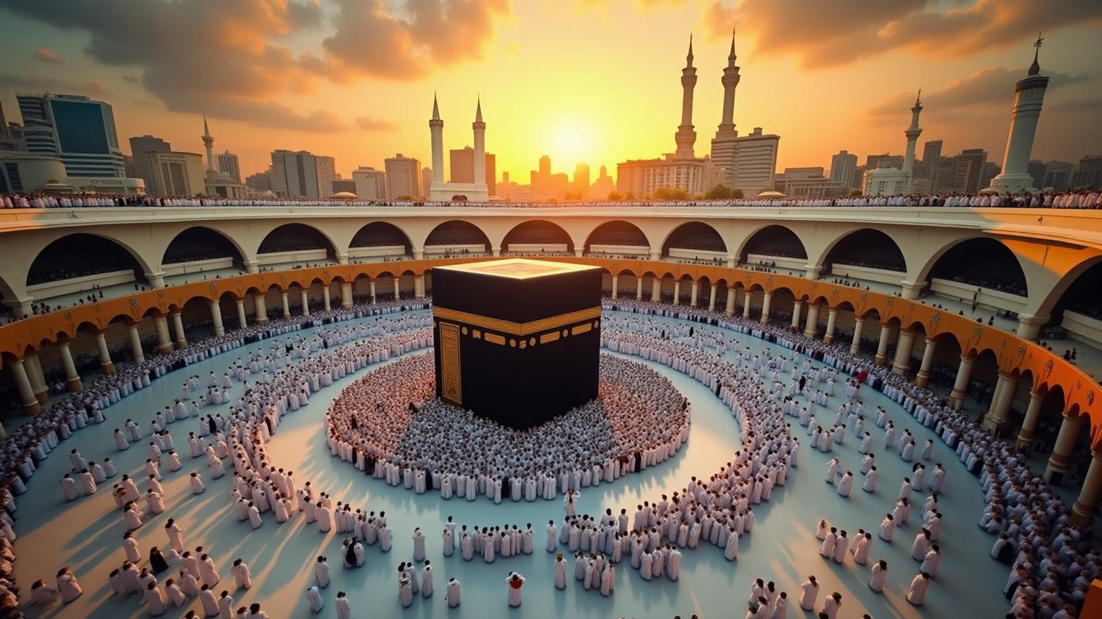 Pilgrims performing Hajj rituals in Makkah